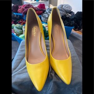 Bright yellow pumps